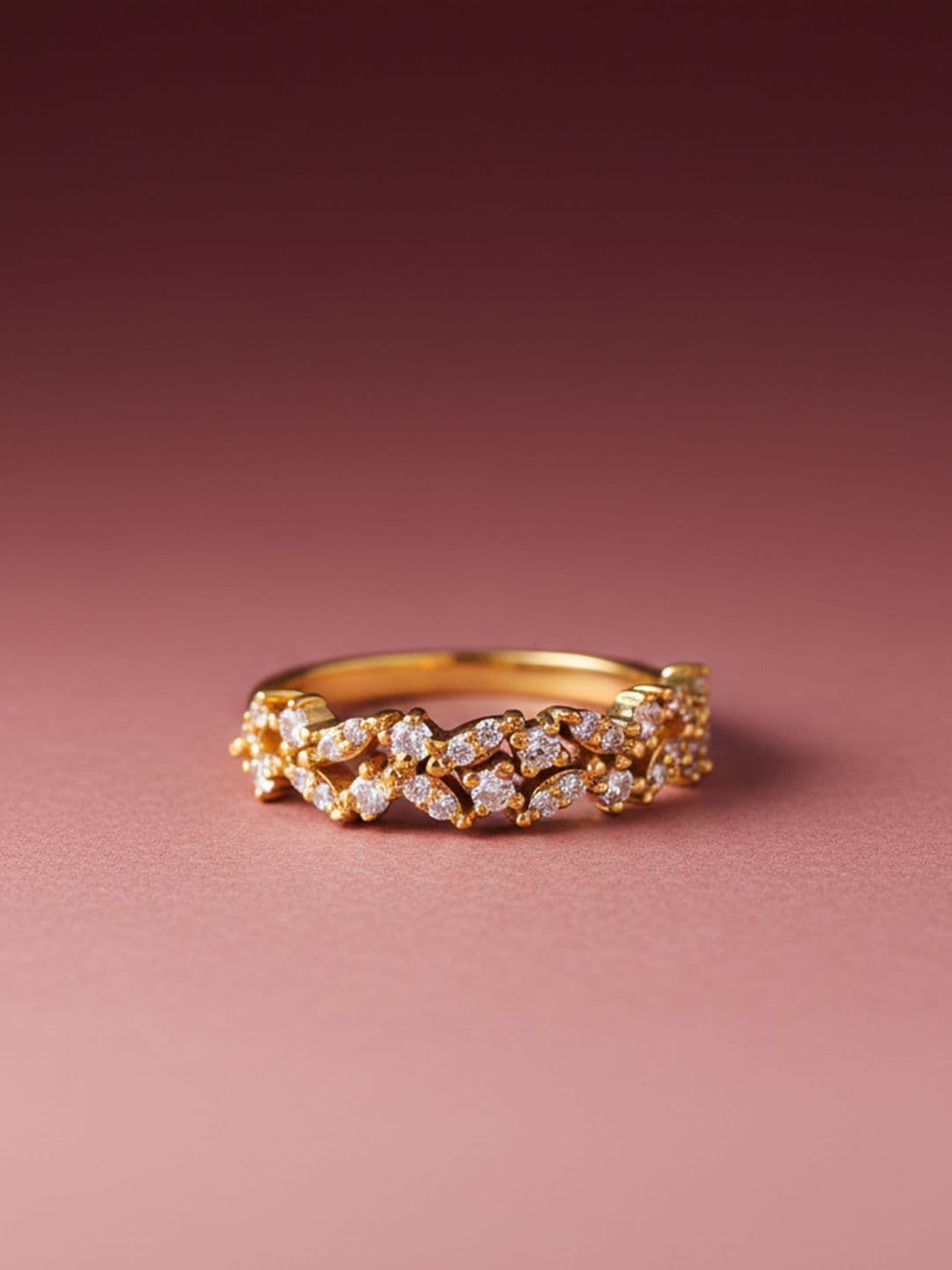 MAEJOY Cluster Lab grown diamond 92.5 Sterling Silver 18KT Gold plated ring - view 1