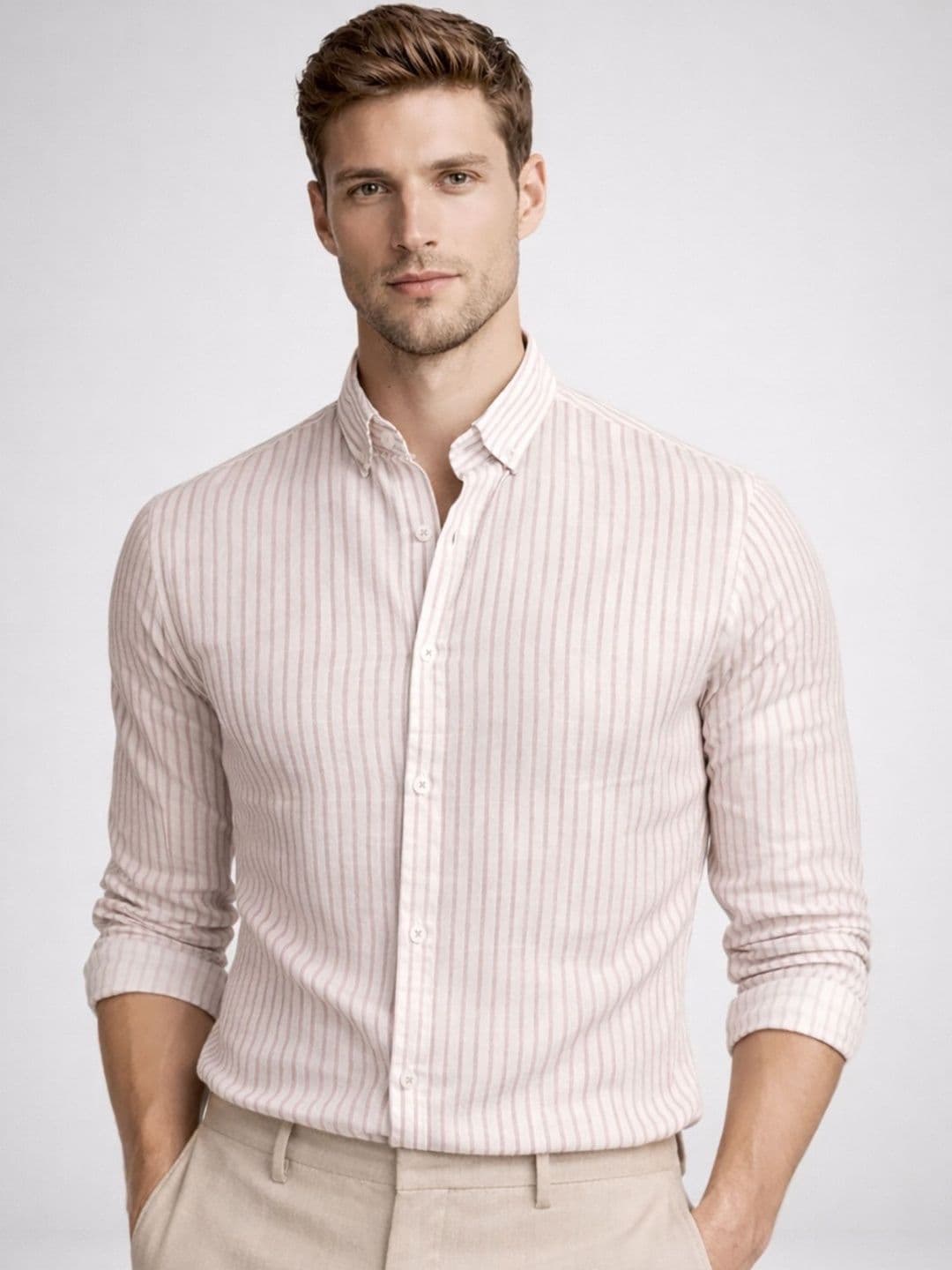MISCHIEF MONKEY Men Slim Fit Striped Casual Shirt - view 1