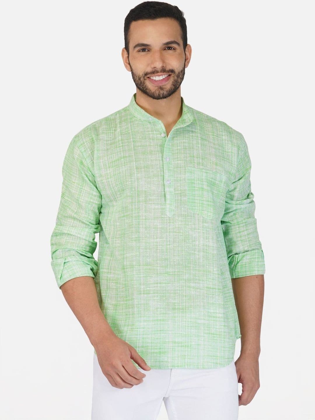 KHADARVAS Men Striped Khadi Handloom Kurta - view 1