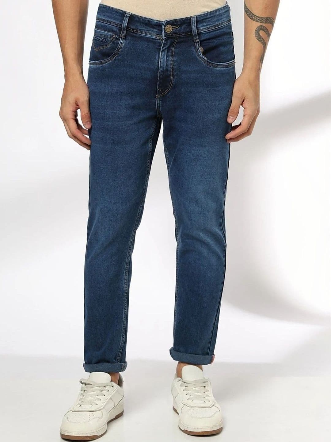 John Players Men Skinny Fit Mid-Rise Light Fade Jeans - view 1