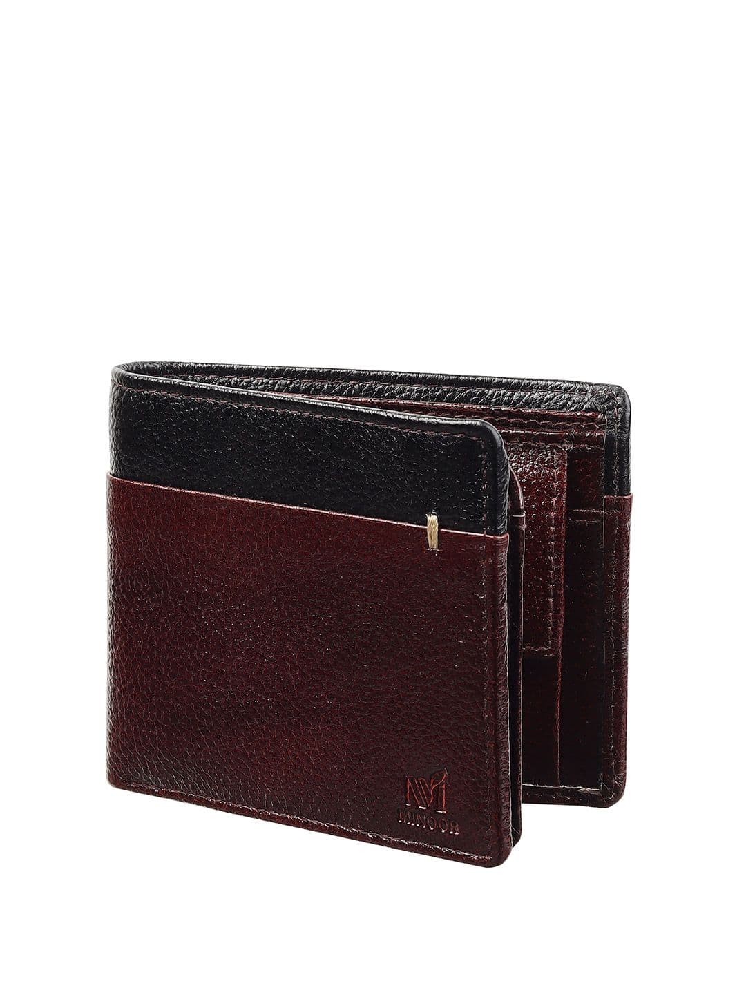 Minoor Men Textured Leather Two Fold Wallet