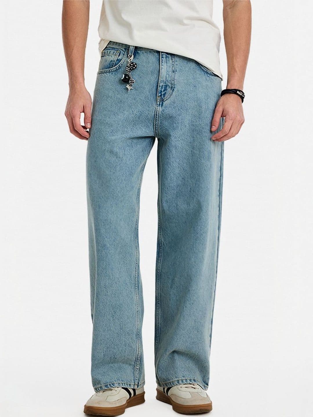 Snitch Ice Blue Mid-Rise Baggy Jeans - view 1