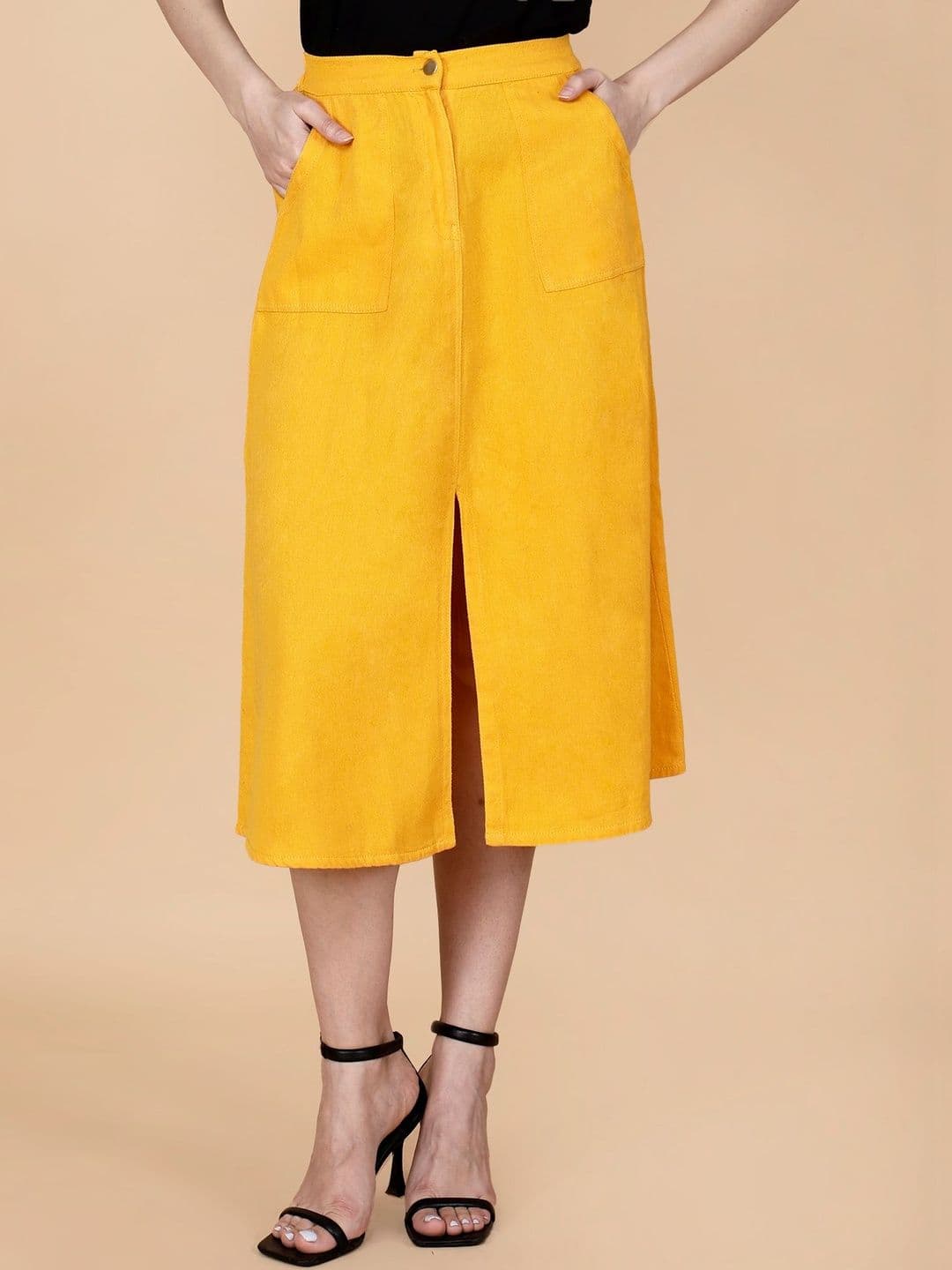 Codaisy Women Cotton Knee Length A-Line Skirt - view 1