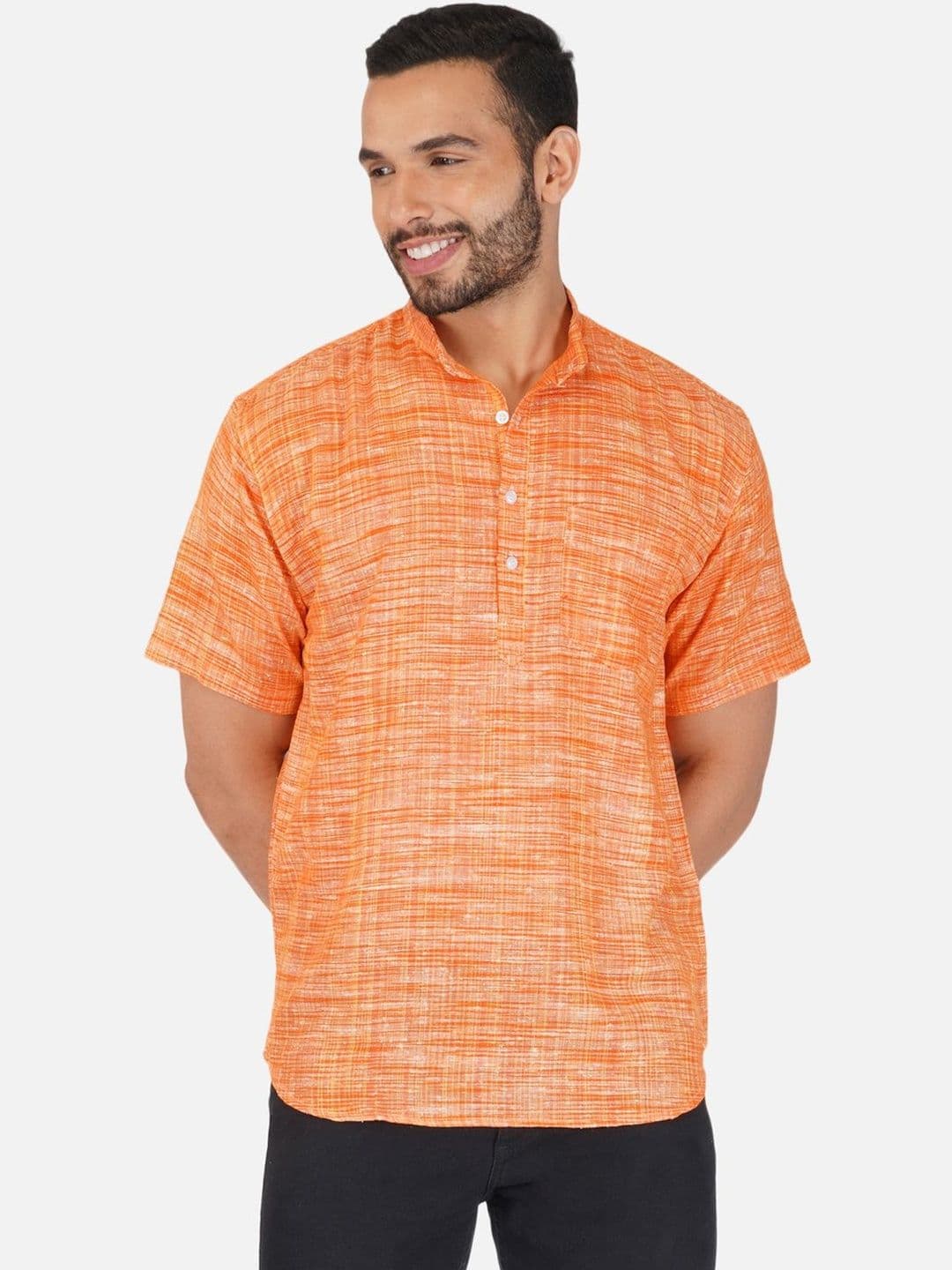KHADARVAS Men Striped Khadi Handloom Kurta - view 1