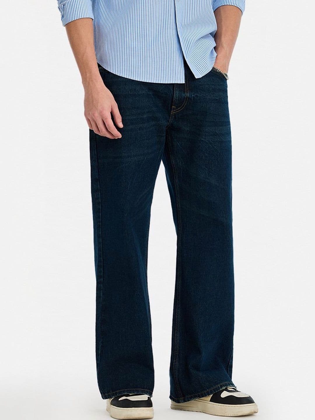 Snitch Dark Blue Mid-Rise Flared Jeans - view 1