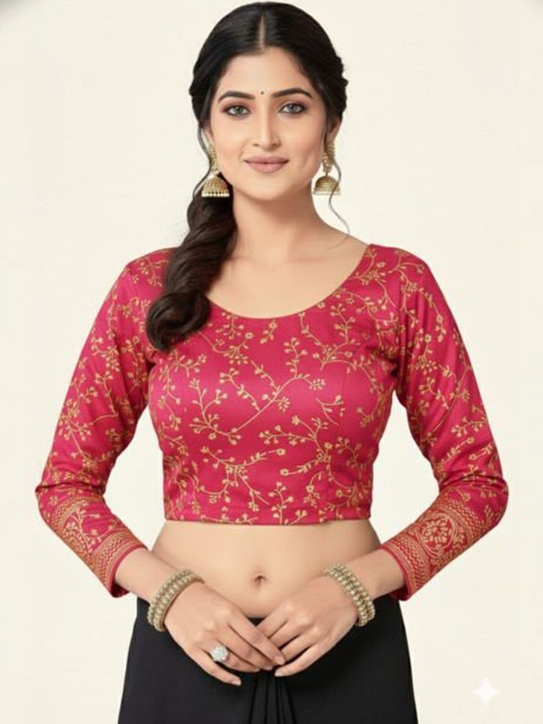 SCUBE DESIGNS Brocade Woven Design Zari Saree Blouse - view 1