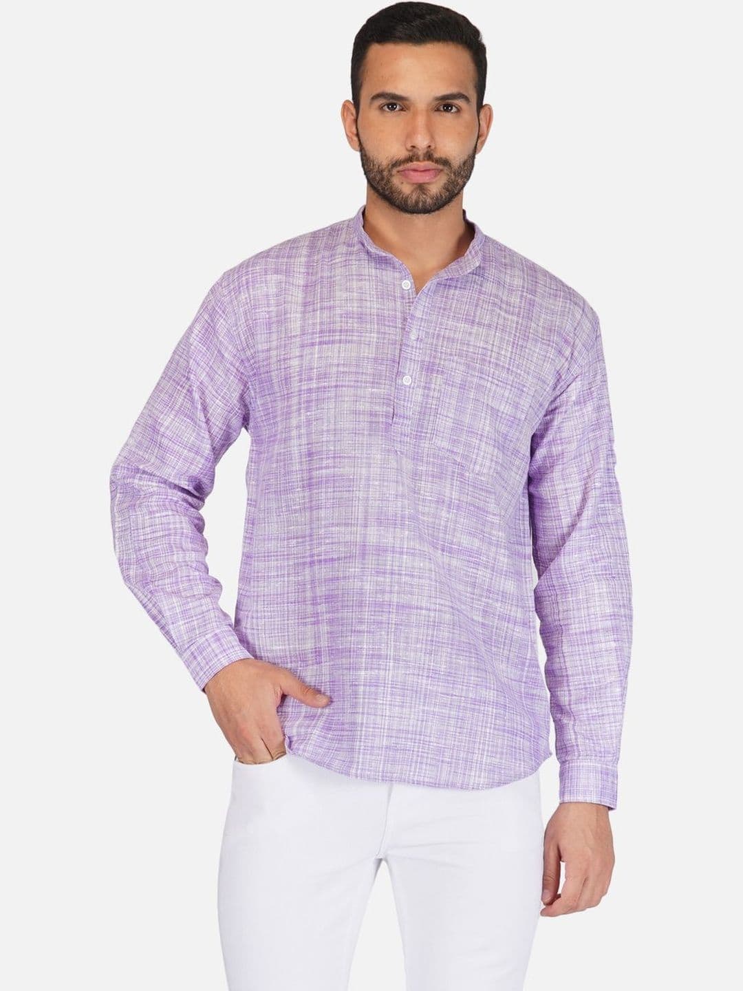 KHADARVAS Men Striped Khadi Kurta - view 1