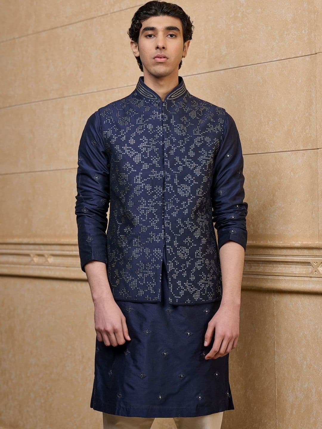 Tasva Embroidered Woven Bundi - view 1
