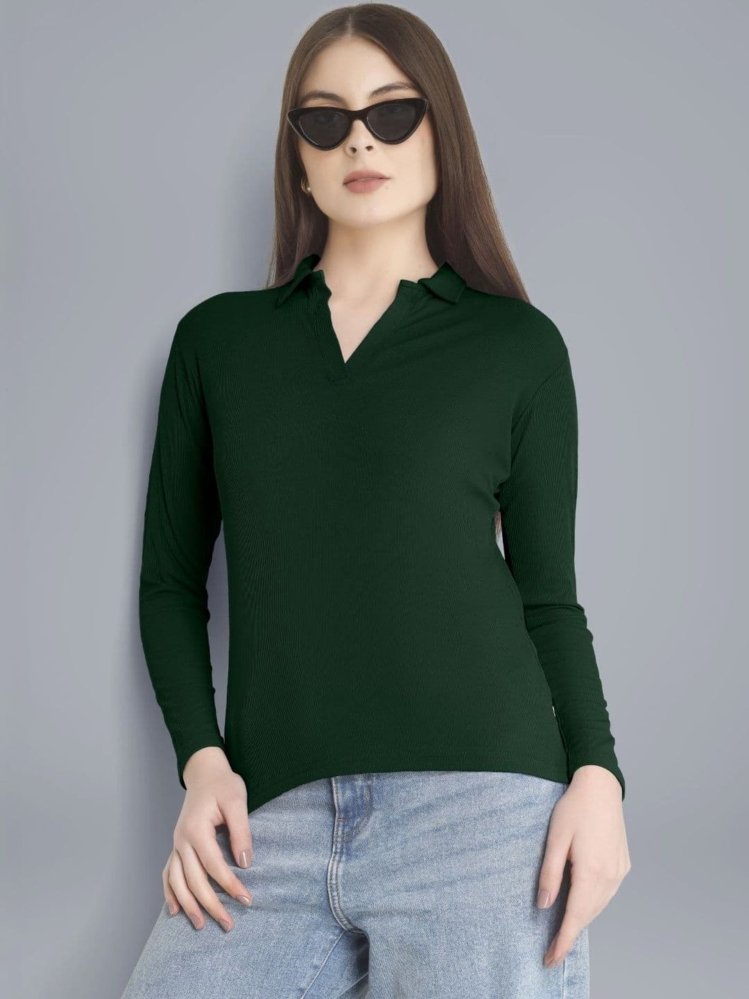 Plus Size Women Polo Collar T-shirt - view 1