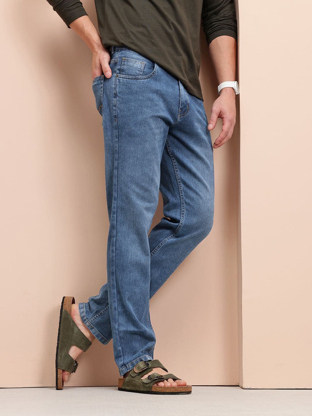 Mast & Harbour Men Slim Fit Mid-Rise Stretchable Jeans