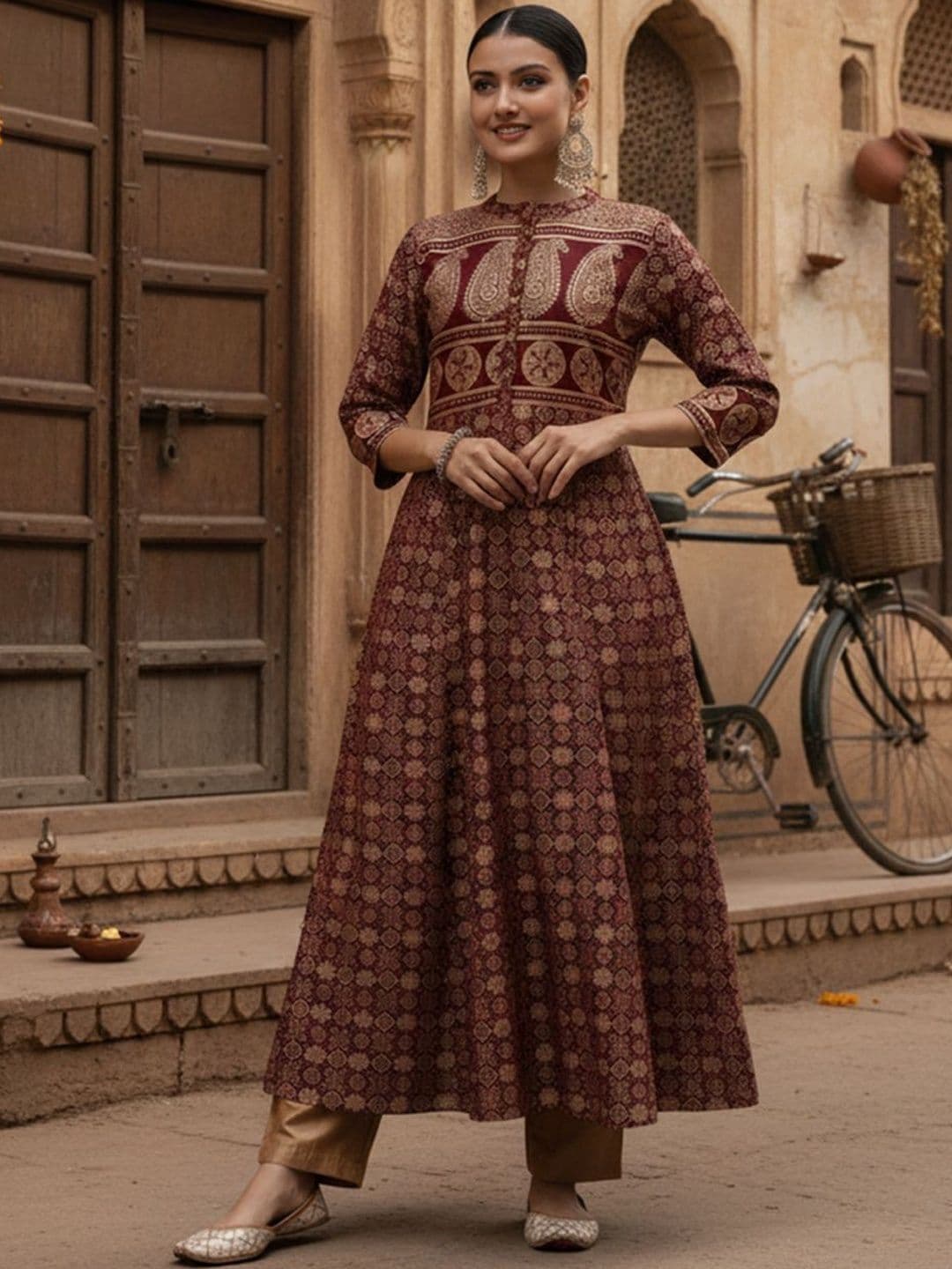 AADVIKA Women Paisley Printed Anarkali Kurta - view 1