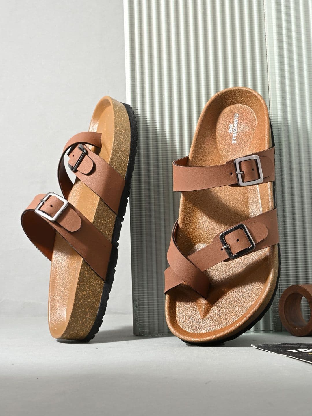 CLERKSVILLE Men Slip-On Open Toe Casual Sandals with Lightweight Grip Sole & PU Footbed - view 1