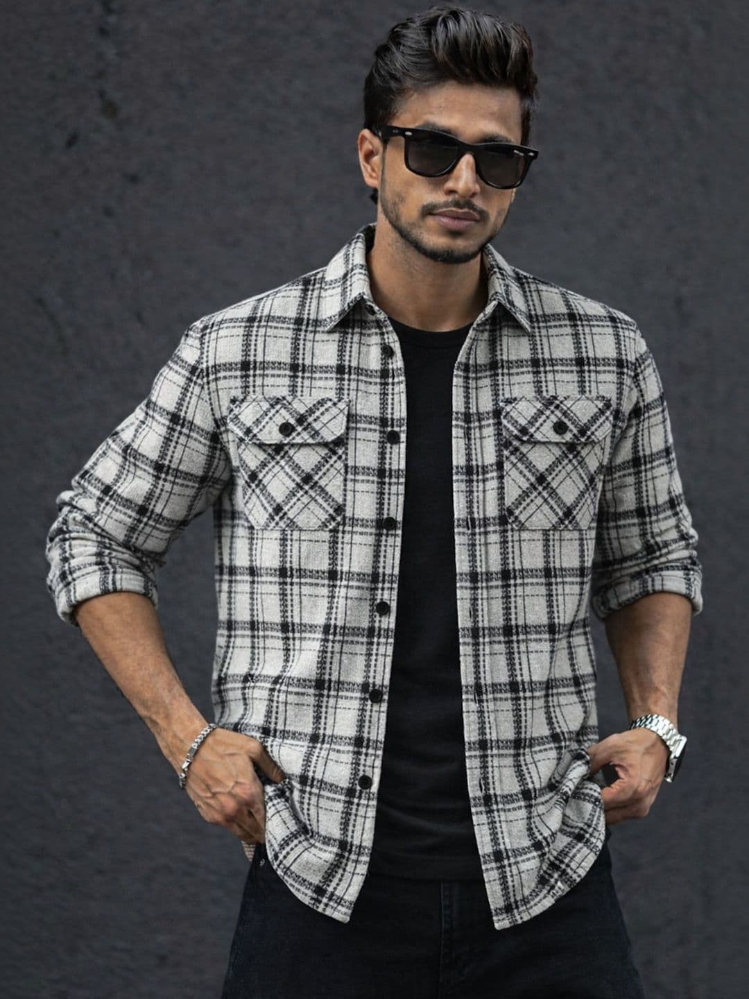 COMBRAIDED Men Checked Woven Jacket - view 1