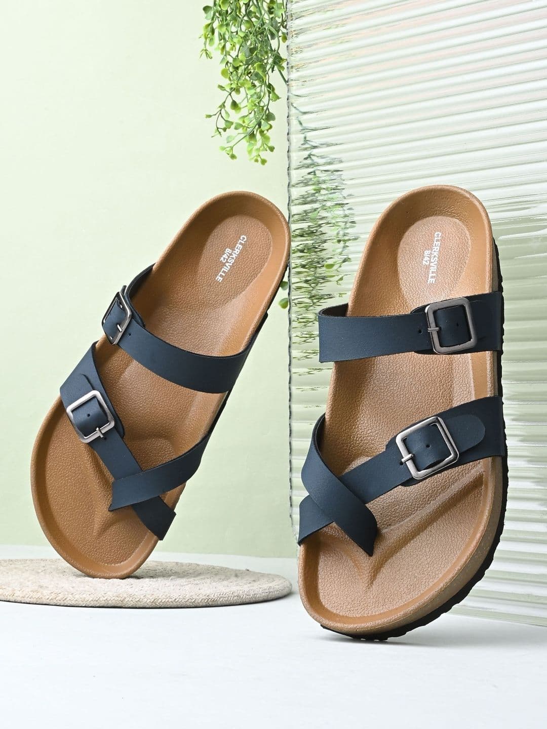 CLERKSVILLE Men Slip-On Open Toe Casual Sandals with Lightweight Grip Sole & PU Footbed - view 1
