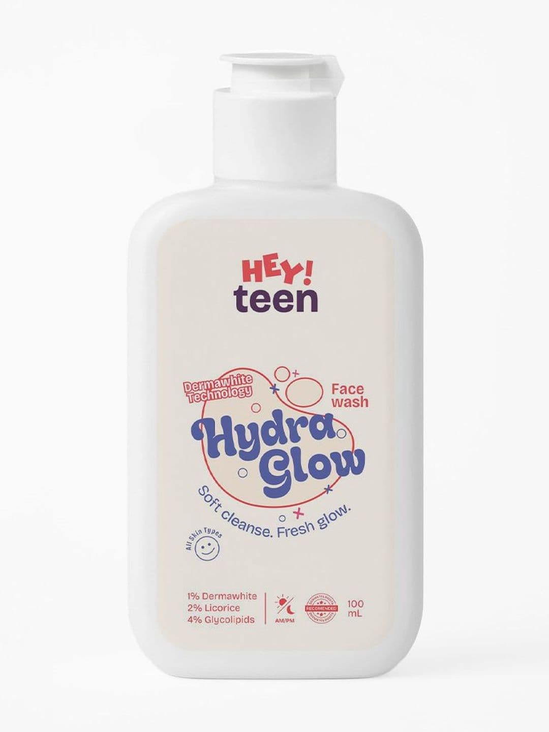 HEY TEEN Glow Face Wash Dry to Normal & Sensitive Skin Dermawhite Glycolipids & Licorice - view 1