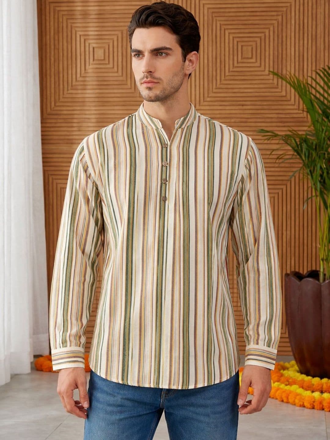 Jompers Men Striped Kurta - view 1
