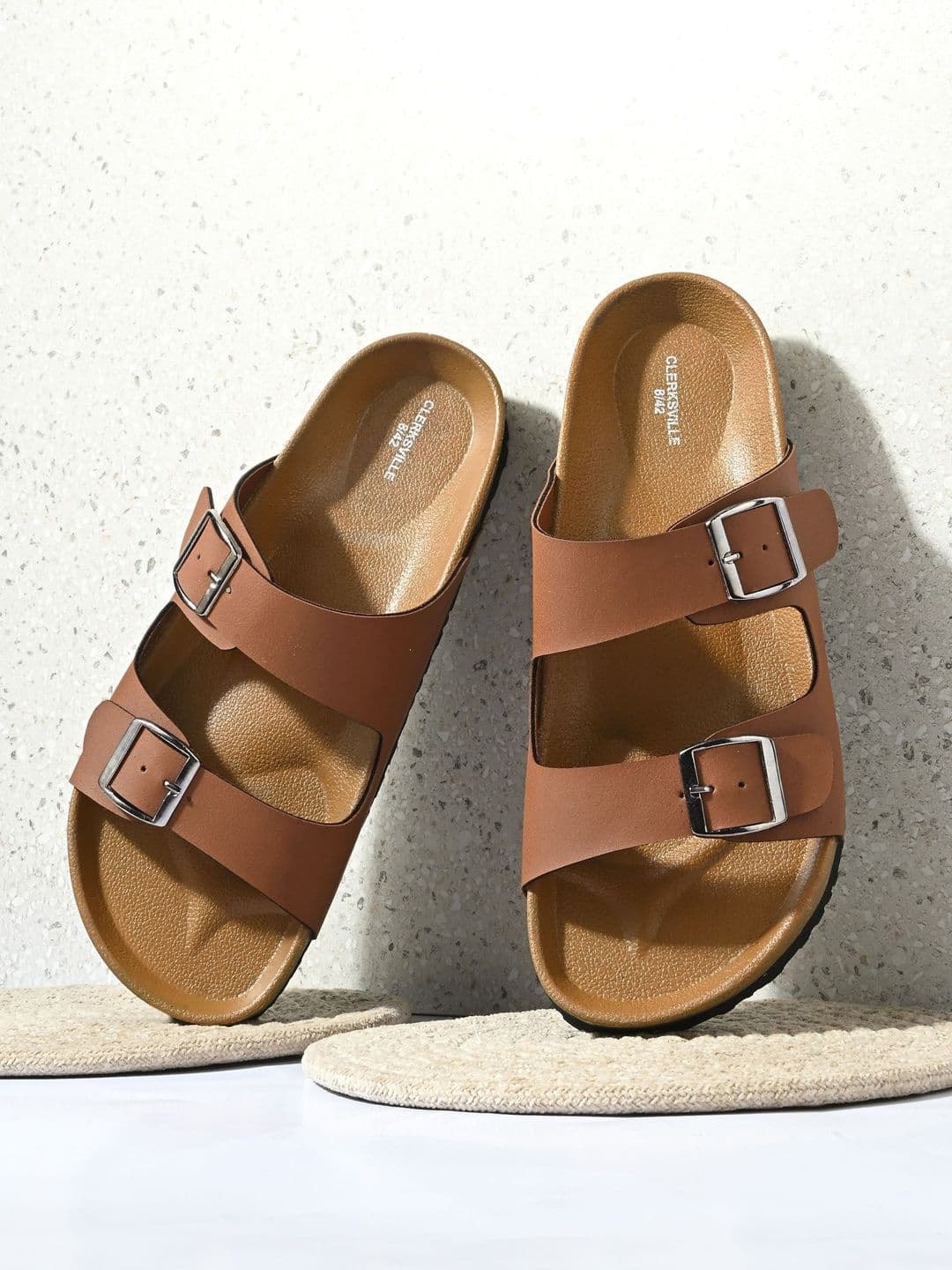 CLERKSVILLE Men Slip-On Casual Sandals with Open Toe PU Footbed & Grip Sole - view 1