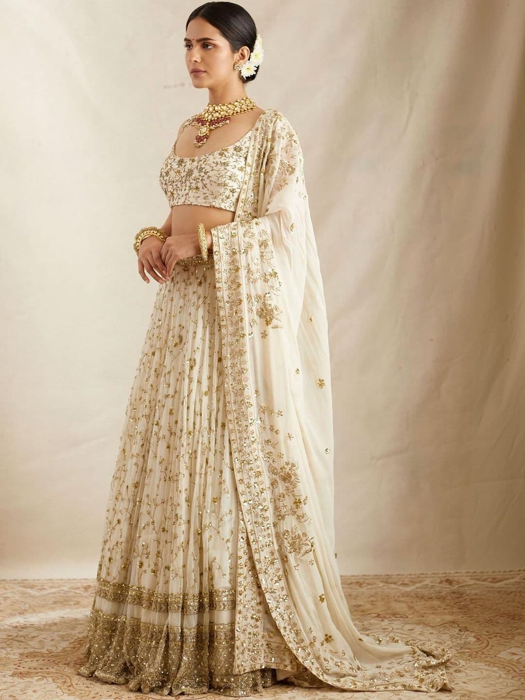 House of Pataudi Embroidered Semi Stitched Lehenga Choli - view 1