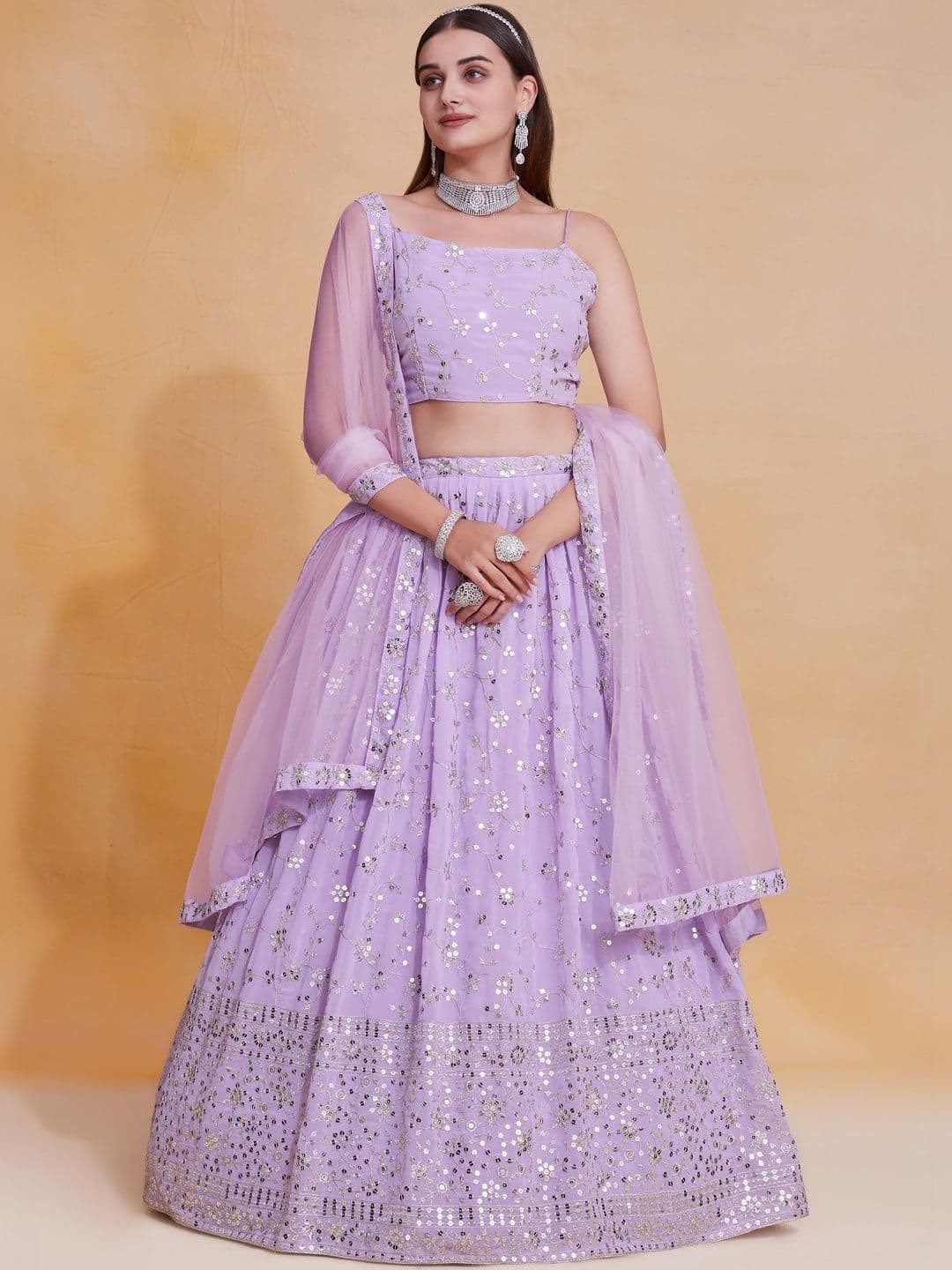 House of Pataudi Embroidered Lehenga With Choli & Dupatta - view 1