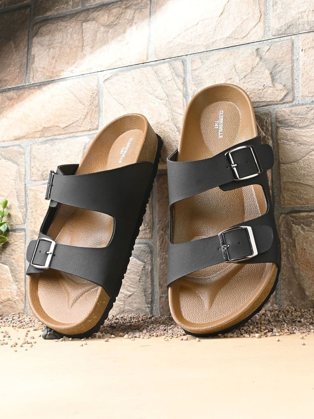 CLERKSVILLE Men Slip-On Casual Sandals with Open Toe PU Footbed & Grip Sole - view 1