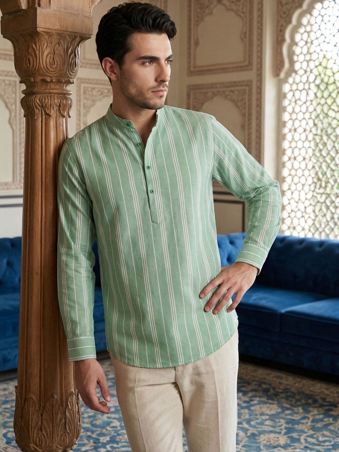 Jompers Men Striped Kurta - view 1