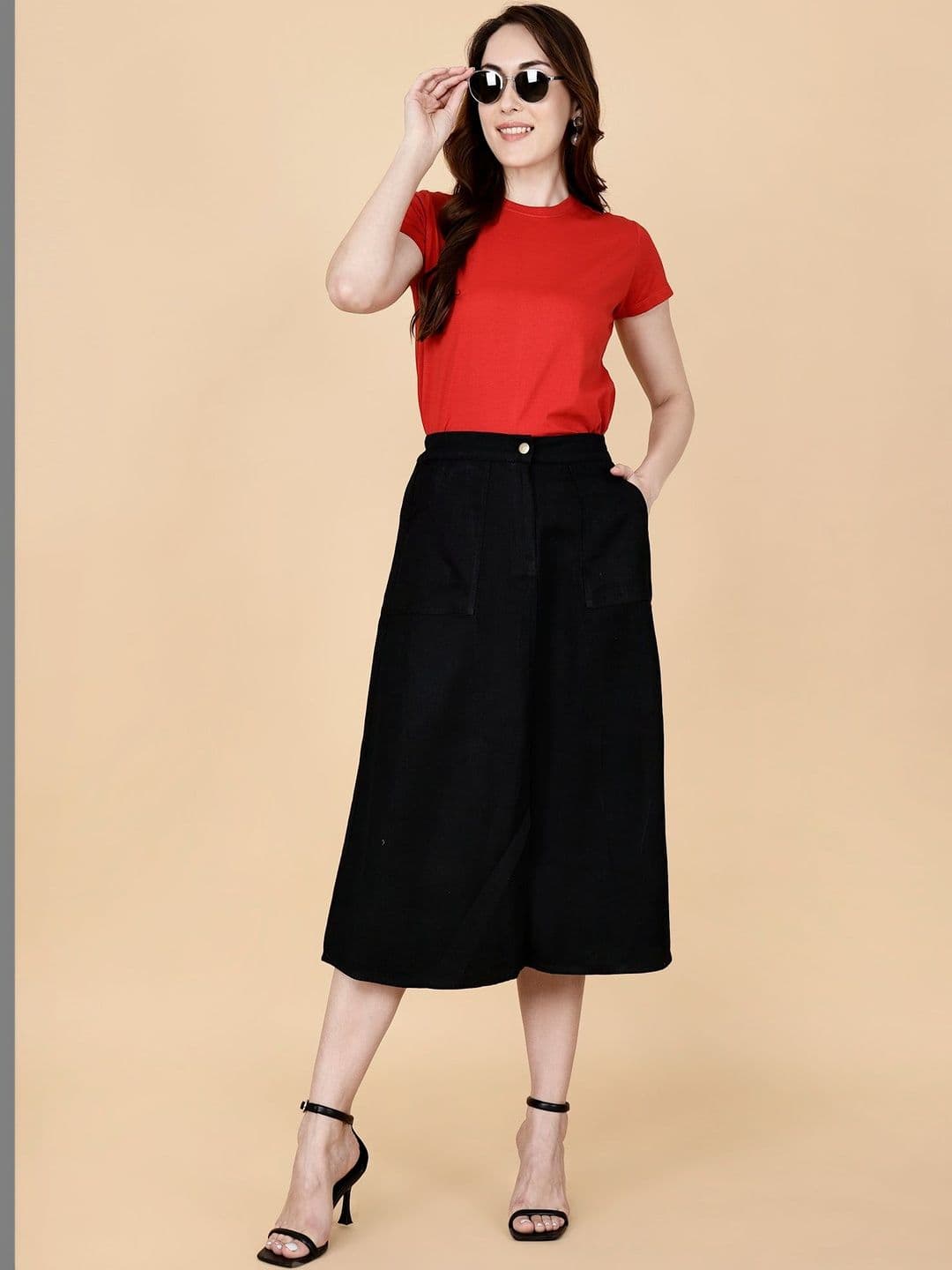 Codaisy Women Cotton Knee Length A-Line Skirt - view 1