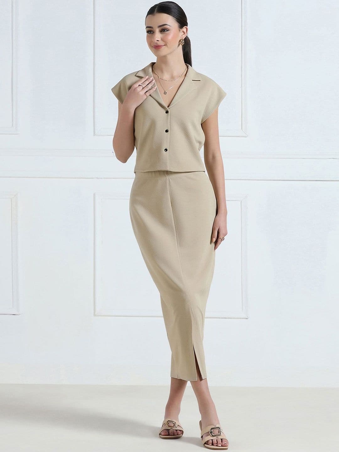 Selvia Solid Top with Skirt - view 1