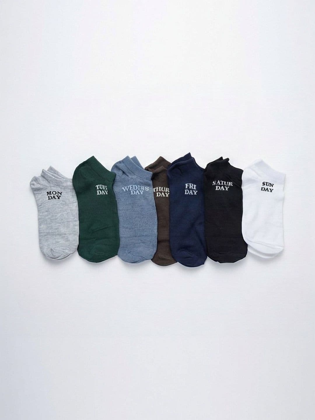 Moda Rapido Men Pack of 7 Cotton Blend Assorted Patterned Ankle Length Socks - view 1