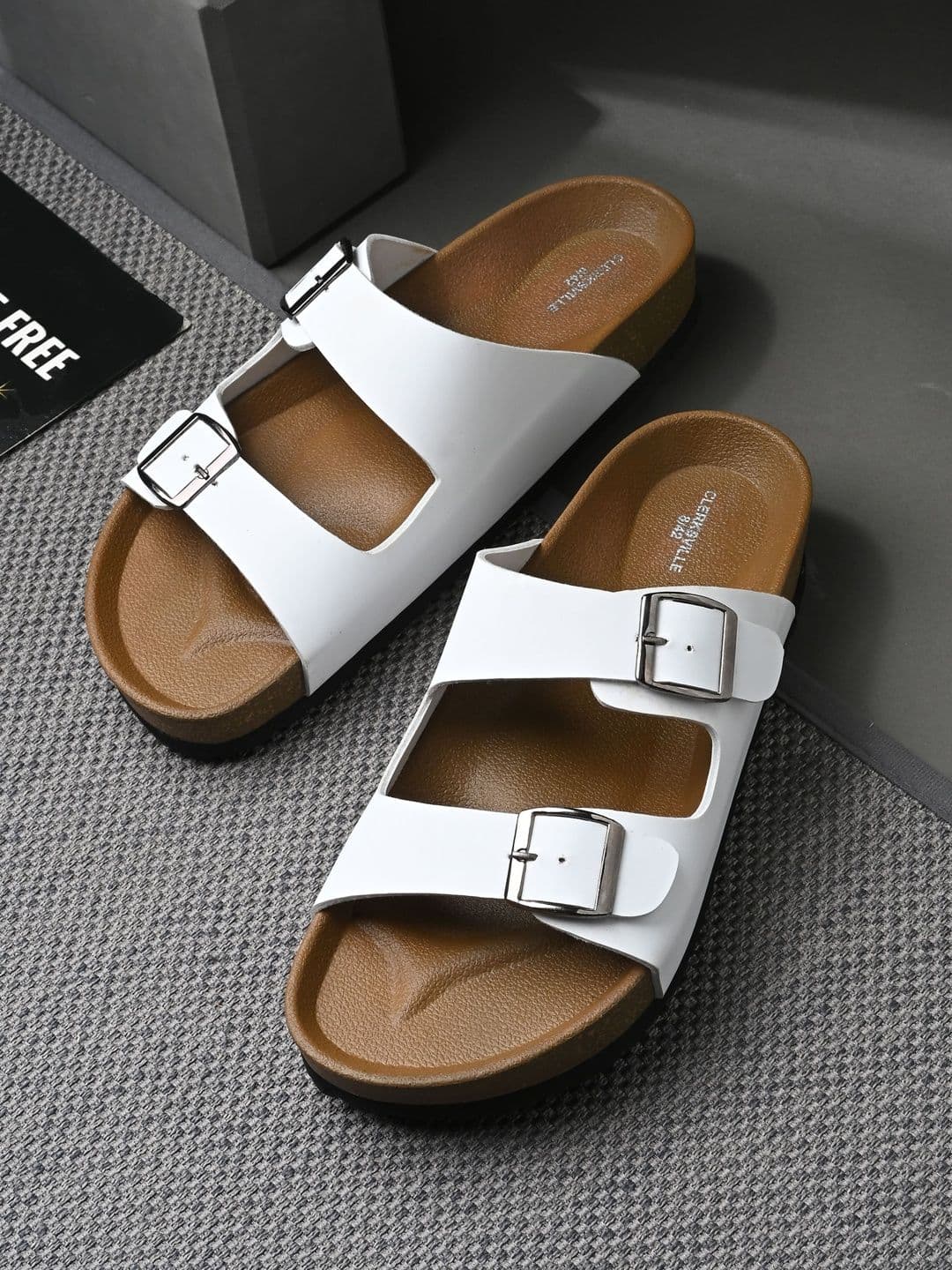 CLERKSVILLE Men Slip-On Casual Sandals with Open Toe PU Footbed & Grip Sole - view 1
