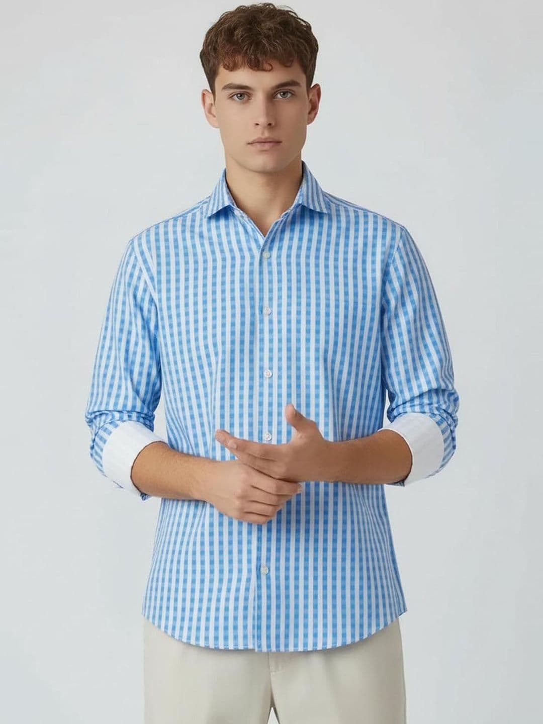glitchez Men Gingham Checks Checked Casual Shirt - view 1