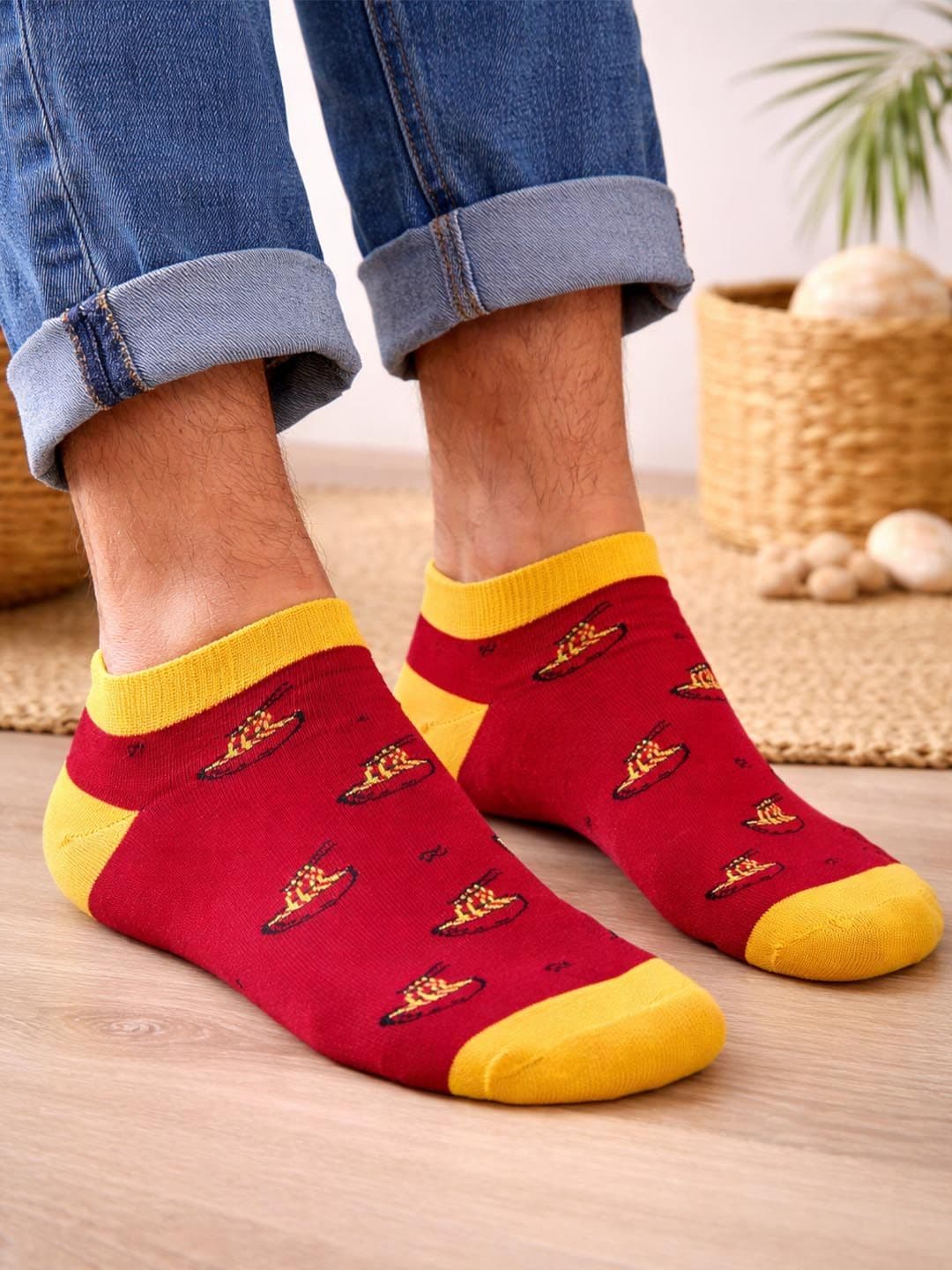 Mint & Oak Men Ramen Bow Patterned Ankle-Length Socks - view 1