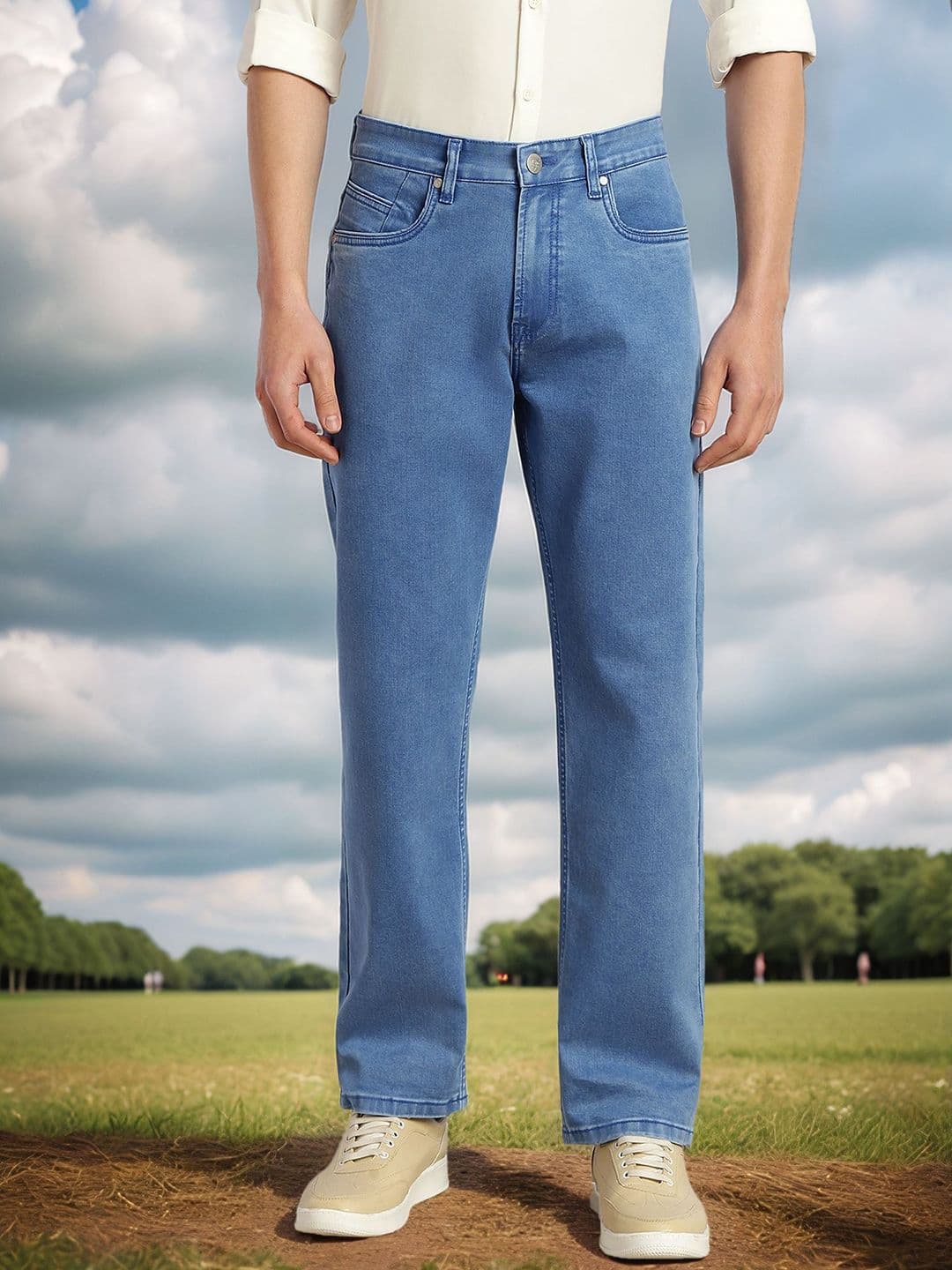 Thomas Scott Men Smart Straight Fit Mid-Rise Stretchable Jeans - view 1