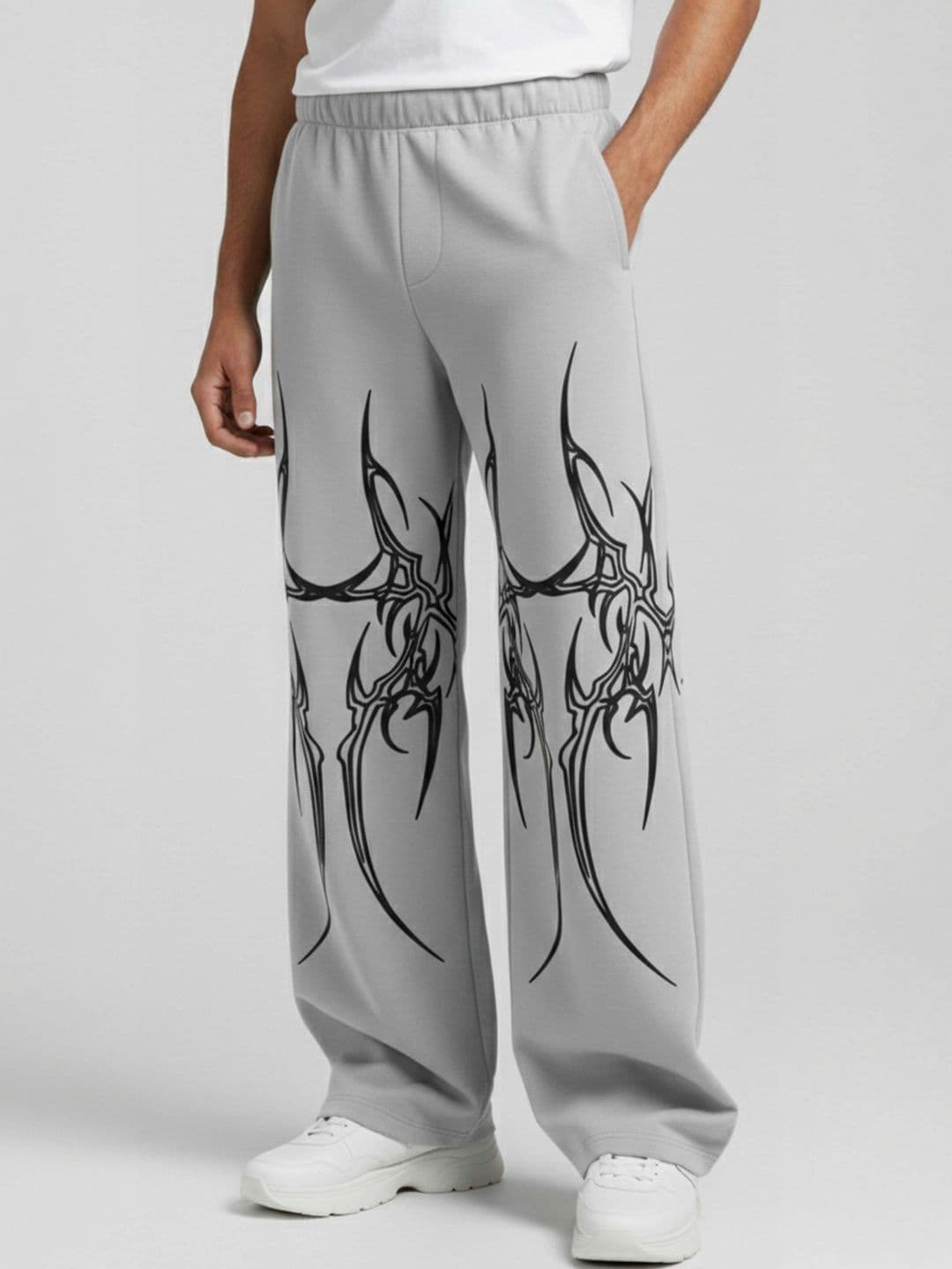 R.Code by The Roadster Life Co. Men Printed Relaxed Straight Leg Straight Fit Easy Wash Trousers