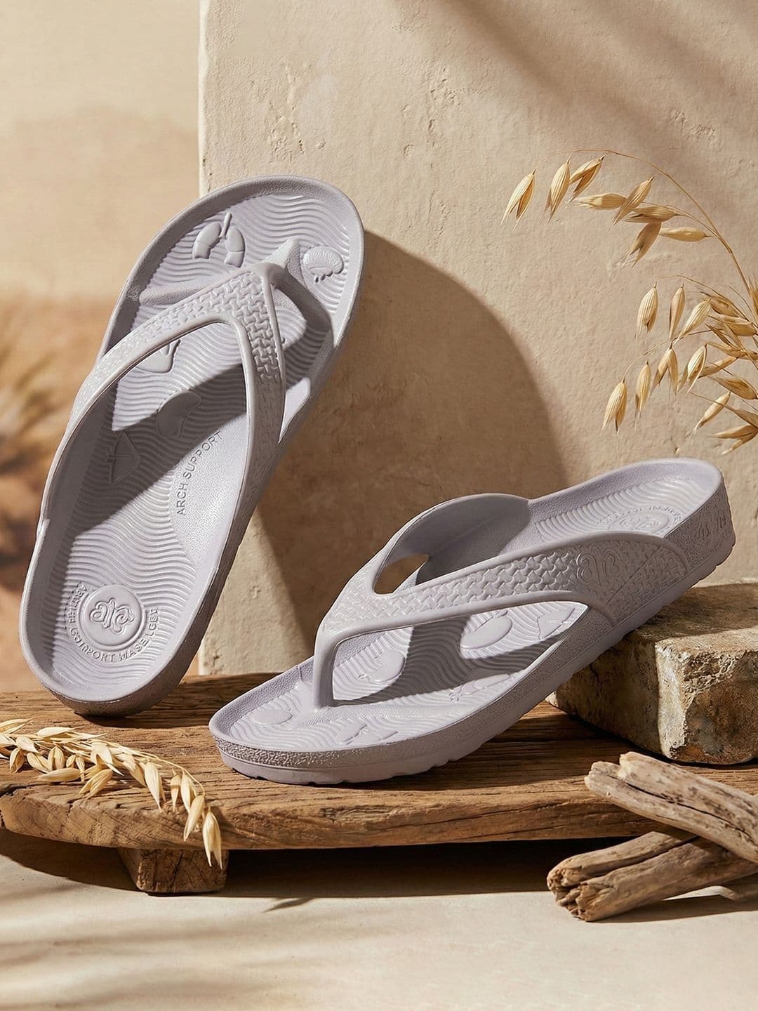 Liberty A-HA Men Black Grey & Beige EVA Moulded Footbed Slip-On Thong Flip-Flops - view 1