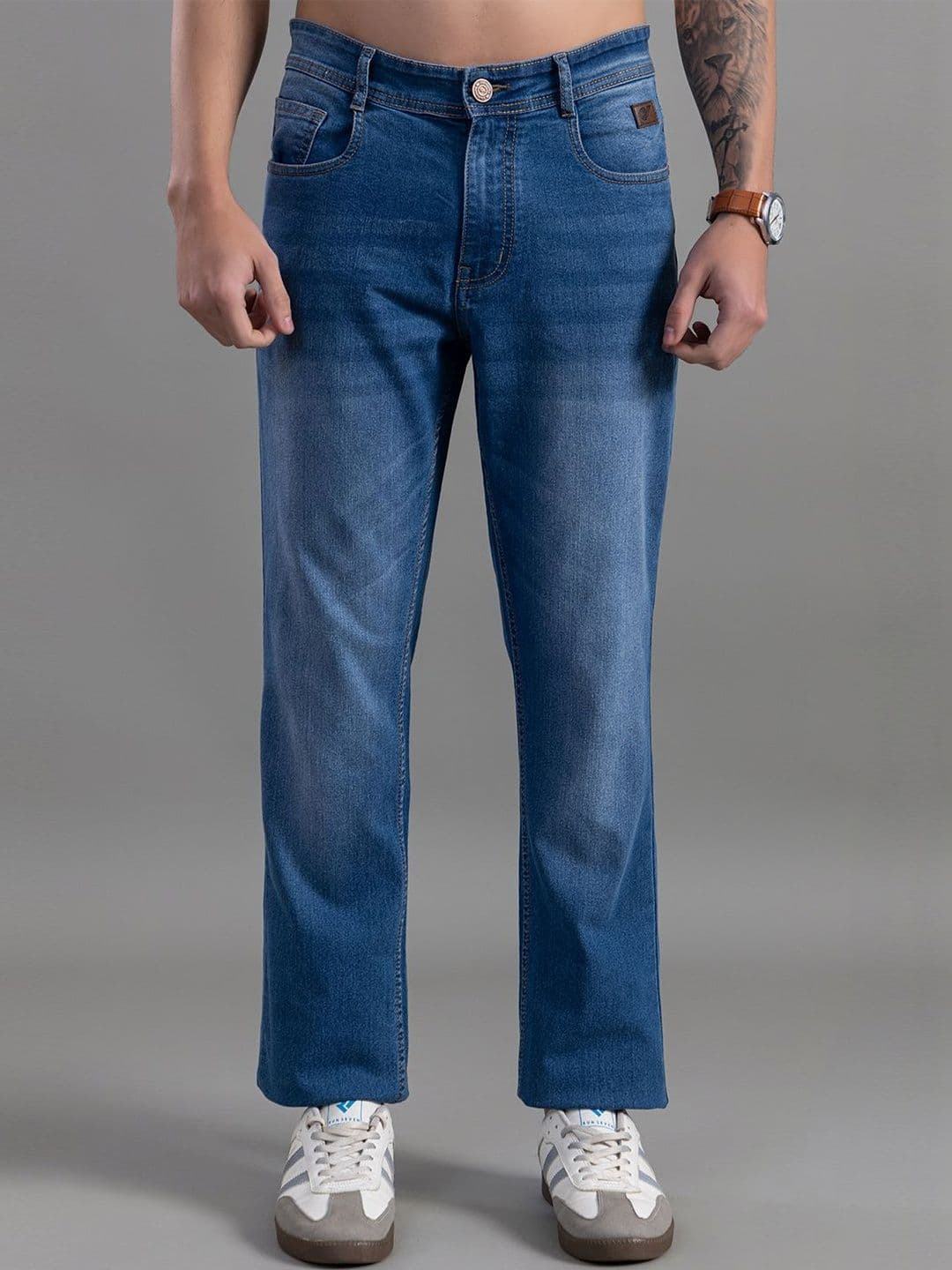 Club York Men Regular Fit Mid-Rise Light Fade Stretchable Jeans - view 1