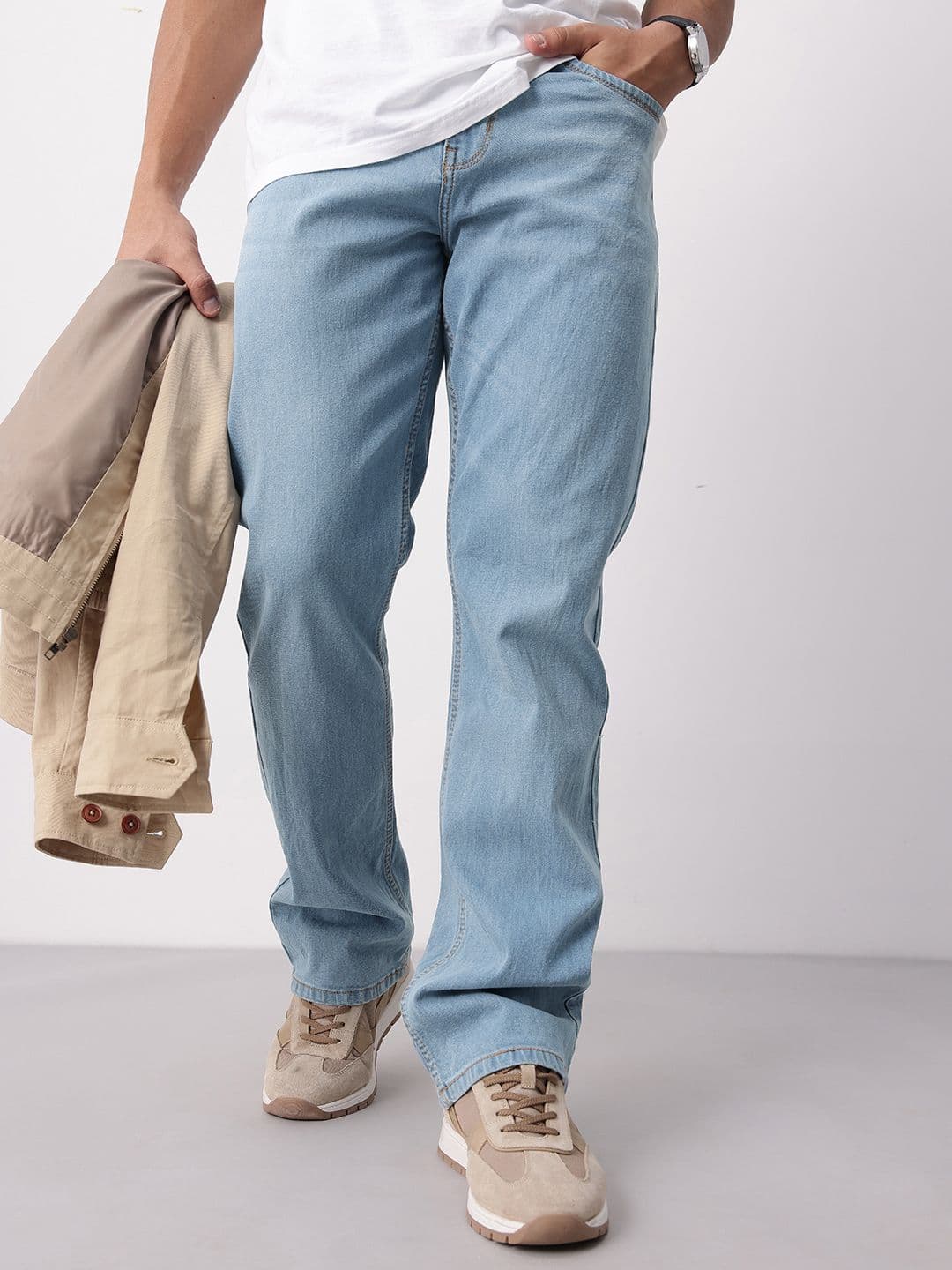 Mast & Harbour Men Bootcut Fit Stretchable Jeans - view 1