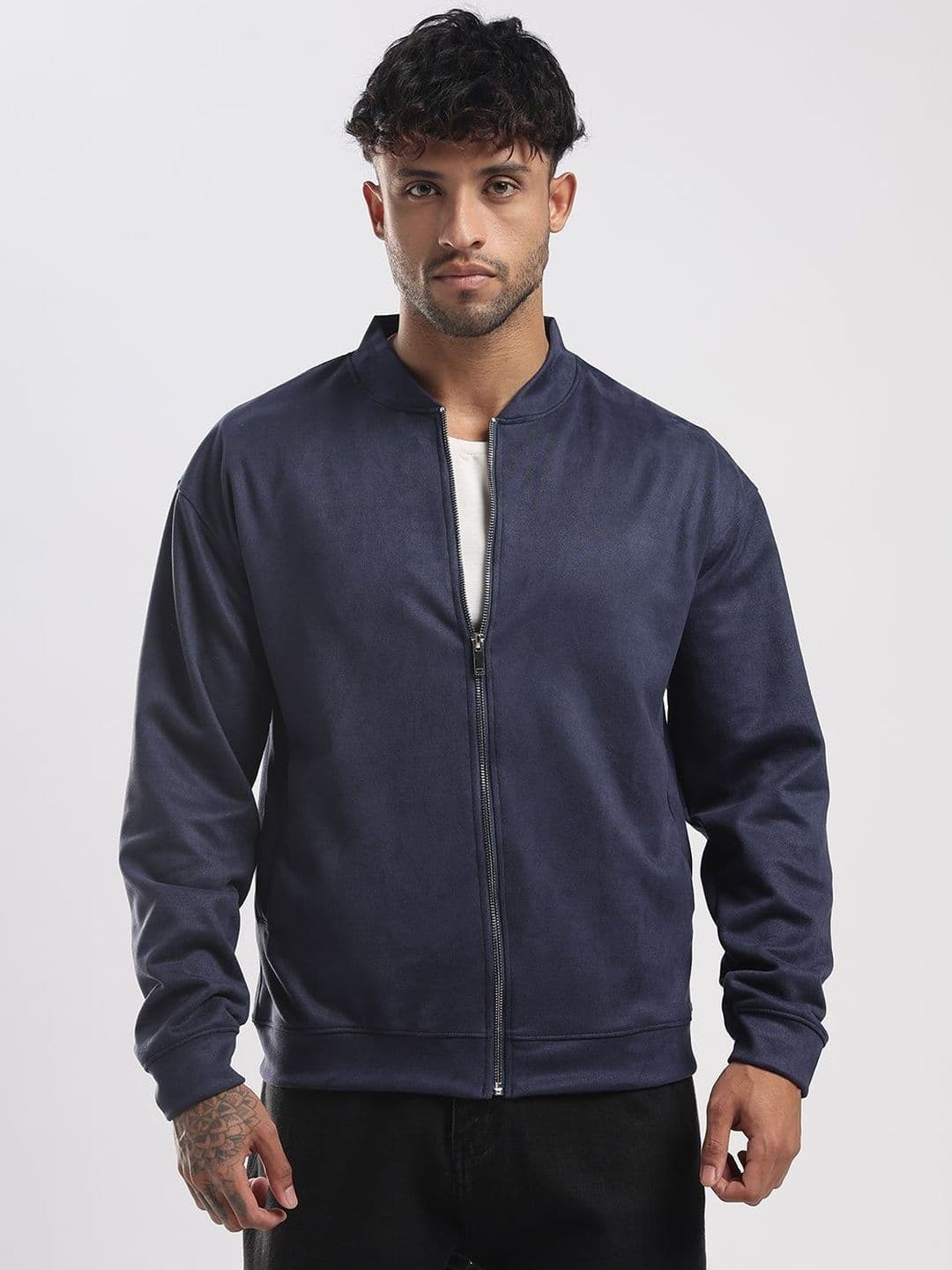 VELLURE Men Monaco Night Suede Bomber Jacket - view 1