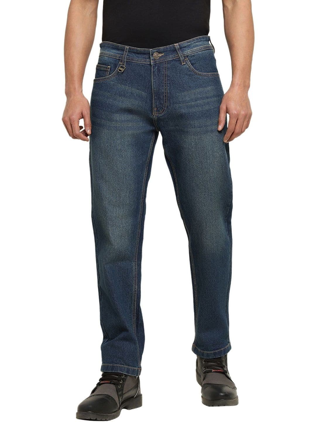 Red Chief Men Comfort Straight Fit Mid-Rise Light Fade Stretchable Jeans