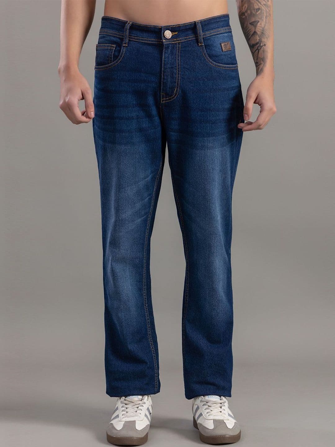 Club York Men Regular Fit Mid-Rise Light Fade Stretchable Jeans - view 1