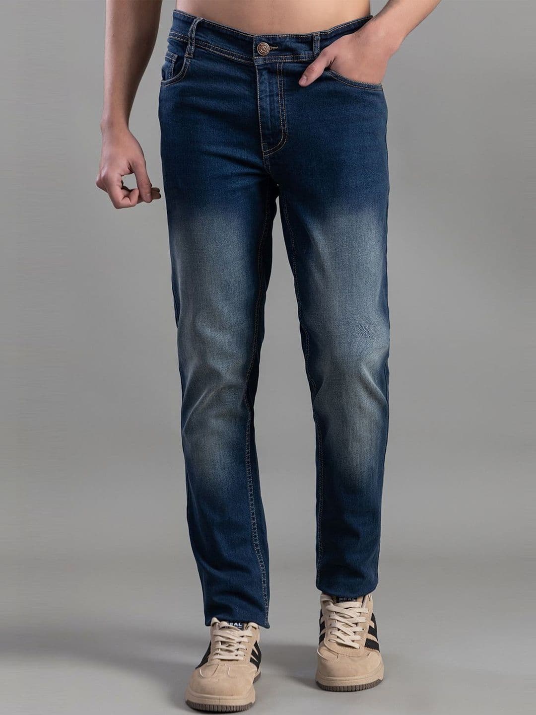 Club York Men Regular Fit Mid-Rise Light Fade Stretchable Jeans - view 1