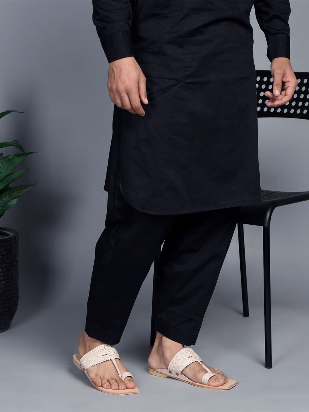 STEPSOFT Ethnic Kolhapuri Leather Comfort Sandals with Detailing - view 1
