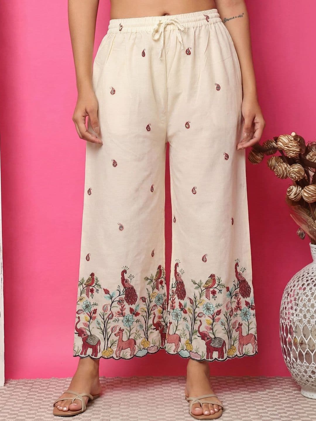 Clora Creation Women Ethnic Motifs Embroidered Ethnic Palazzos - view 1