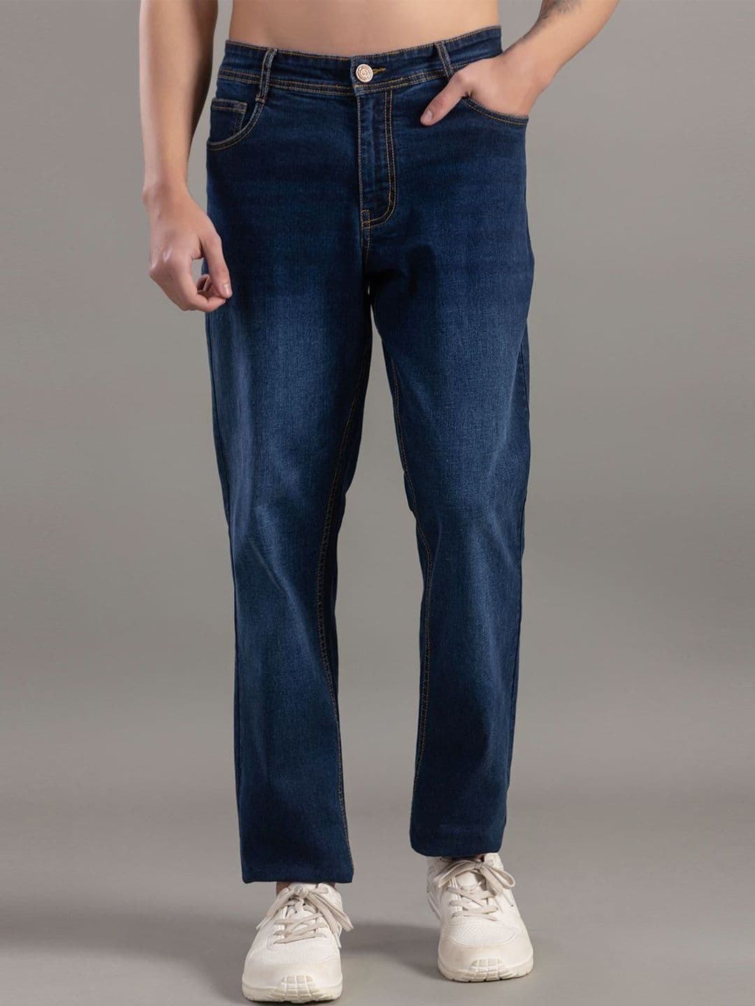 Club York Men Regular Fit Mid-Rise Light Fade Stretchable Jeans - view 1