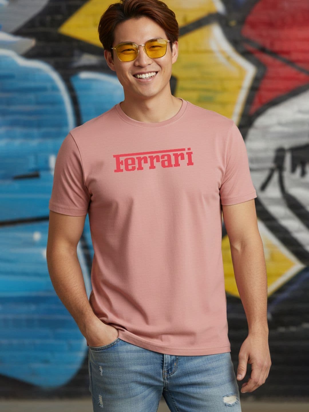 Greylongg Men Brand Logo Printed Pure Cotton Blend T-shirt - view 1