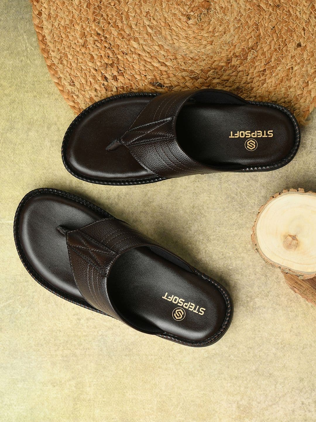 STEPSOFT Men Brown Durable Comfort Sandals with Extra Grip Sole - view 1