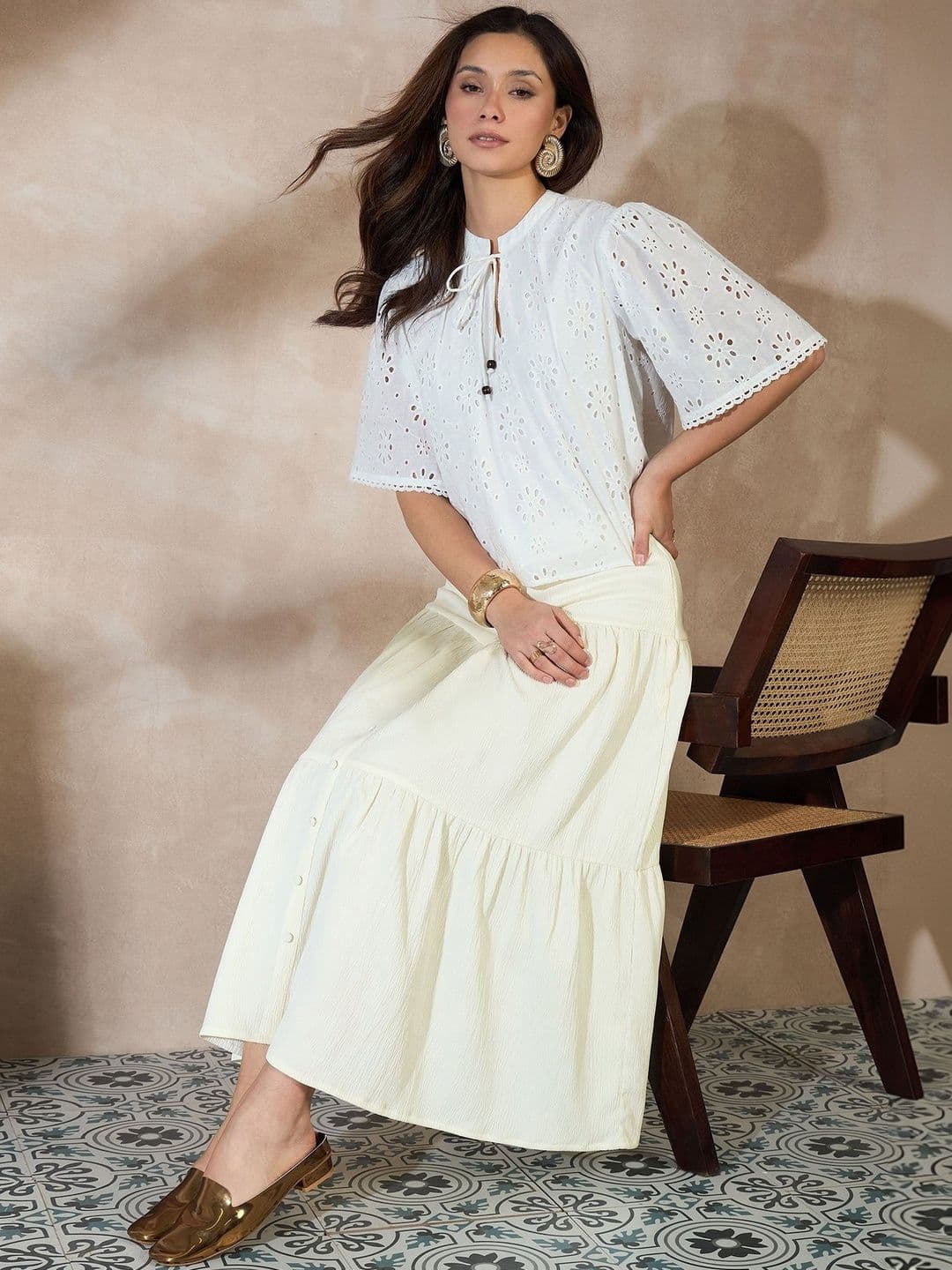 all about you Tiered Midi Tiered Skirt - view 1