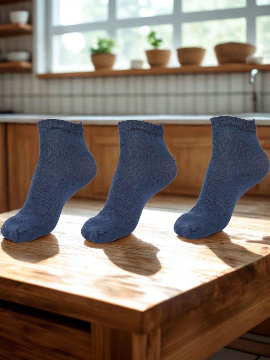 MJE Men Pack of 3 Cotton Blend Ankle Length Socks - view 1