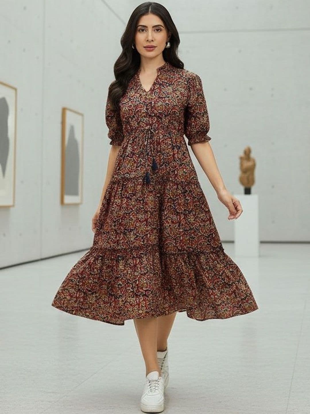 Femvy Women Printed Crepe Anarkali Kurta - view 1