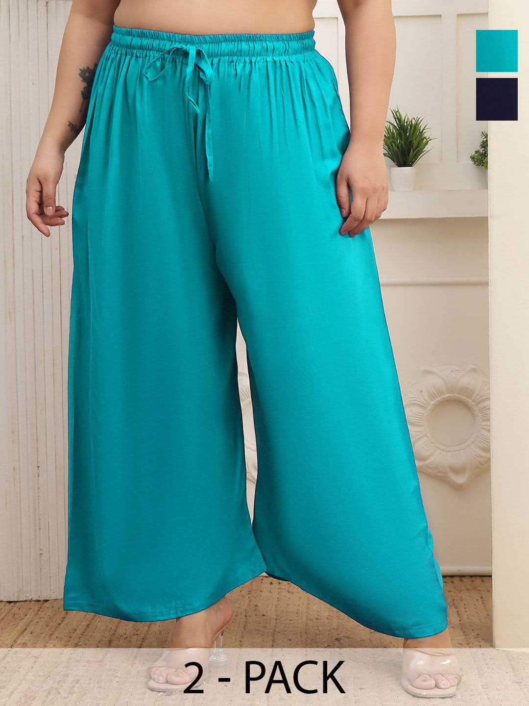 Valles365 by S.C. Women 2 Flared Ethnic Palazzos - view 1