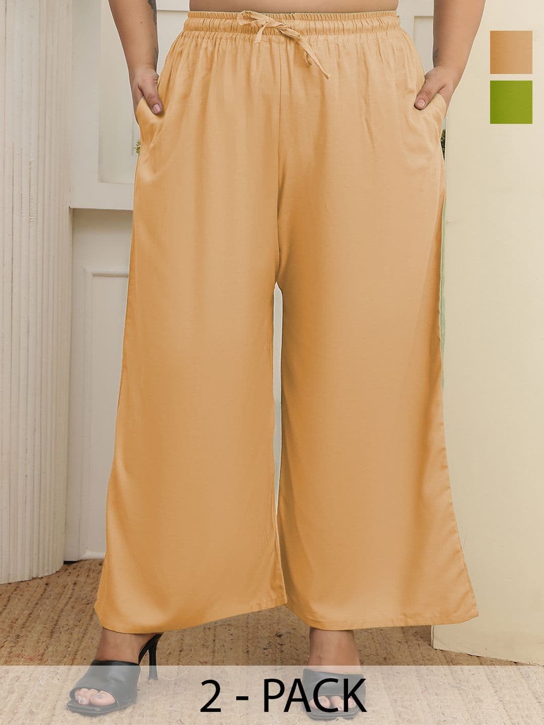 Valles365 by S.C. Women 2 Flared Ethnic Palazzos - view 1